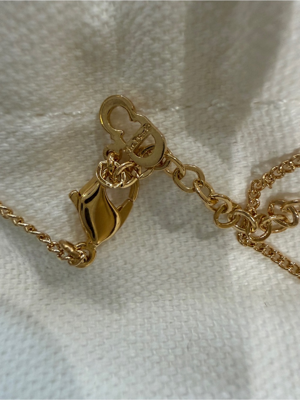 Dior Gold Heart Pendant Necklace with Crystal Accent - Picture 8 of 8